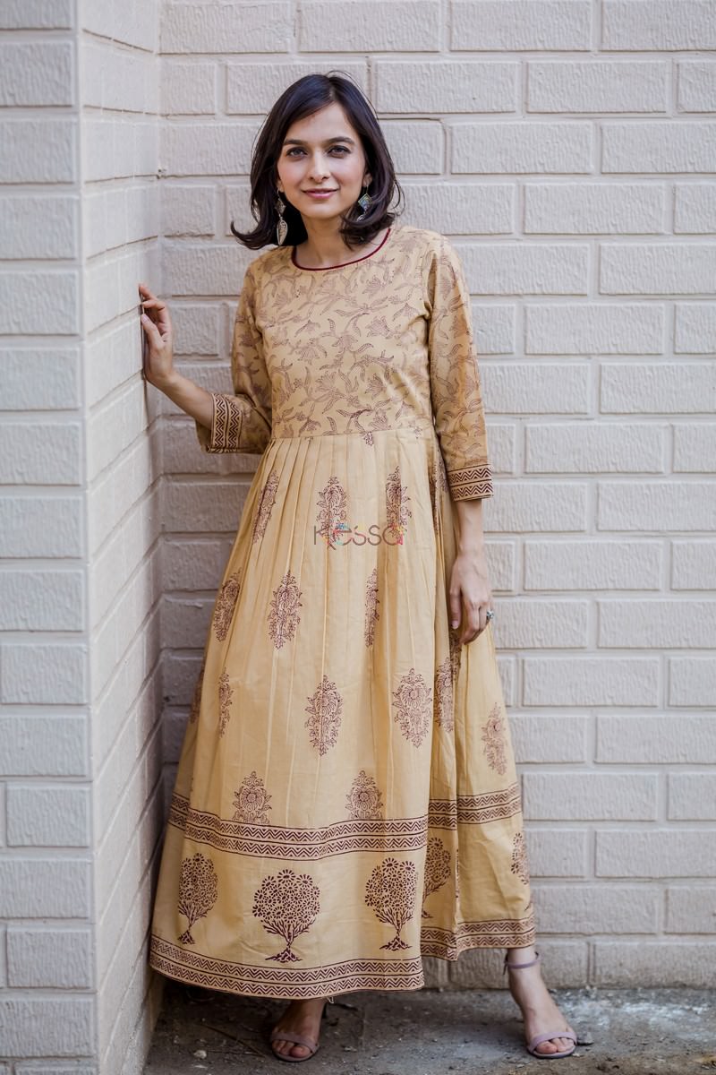 Image for Beige Maroon Dress