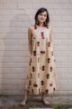 Image for Beige Polka Dots Sleeveless Dress Front