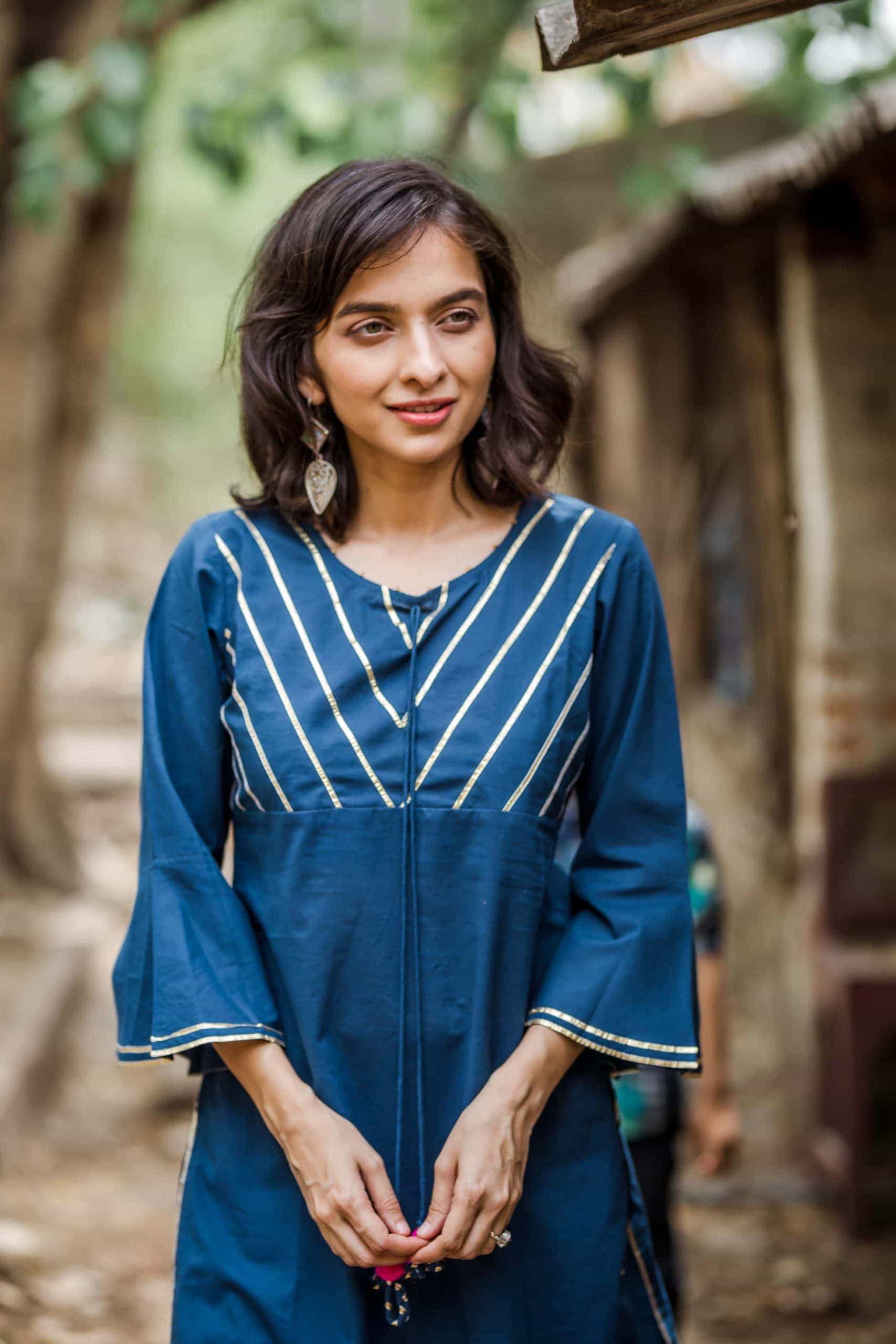 Image for Blue Gotta Sharara Kurta Set Details Scaled