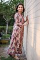 Image for Grey Pink Phool Jaal Kurta Closeup