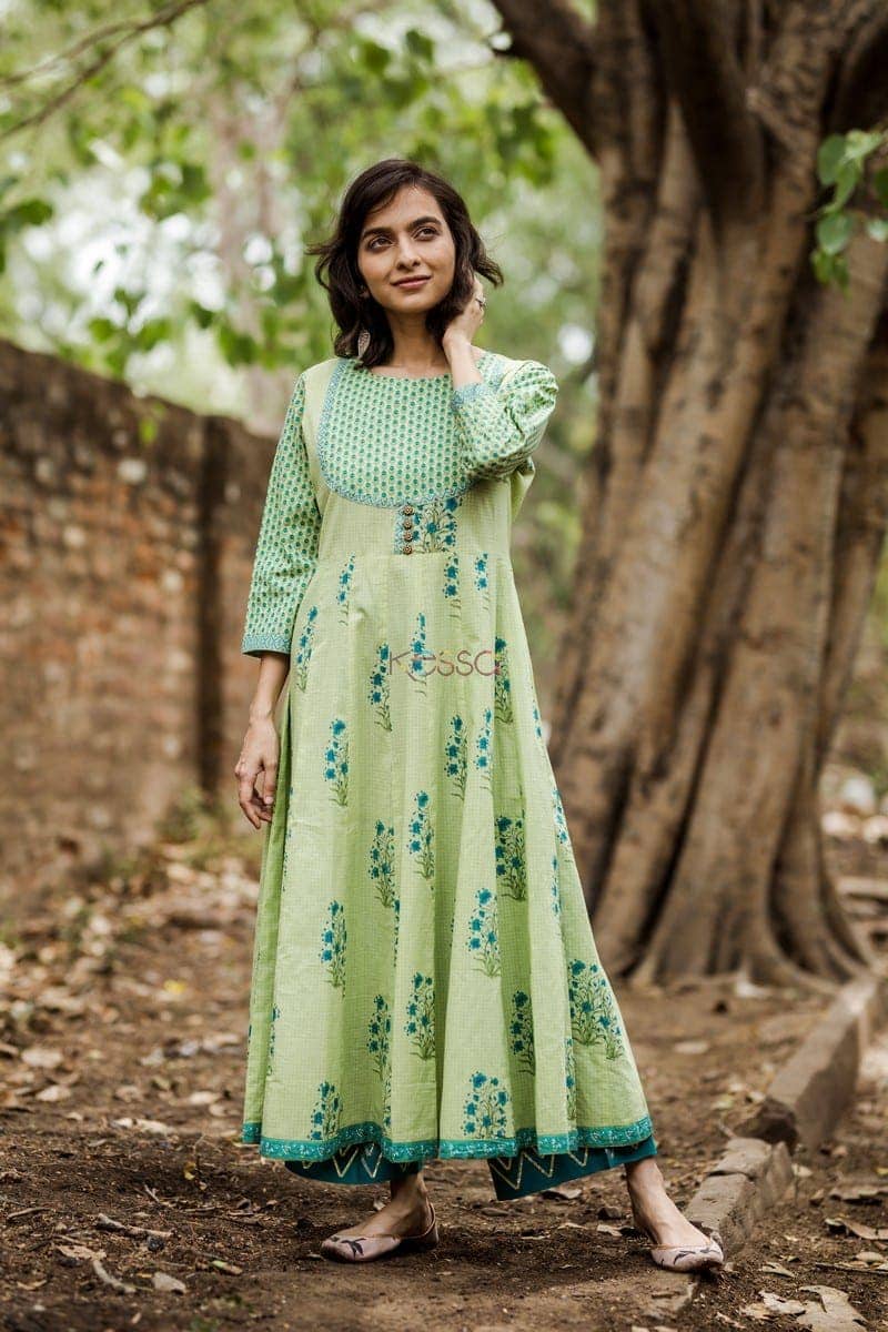Image for Kalidaar Green Kurtadress Featured