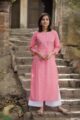 Image for Baby Pink Triangle Straight Kurta Front