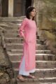 Image for Baby Pink Triangle Straight Kurta Side