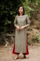 Image for Green Maroon Straight Kurta Front