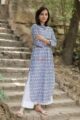 Image for Lavender Block Print Straight Kurta Side