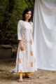 Image for Mustard Grey A Line Kurta Side