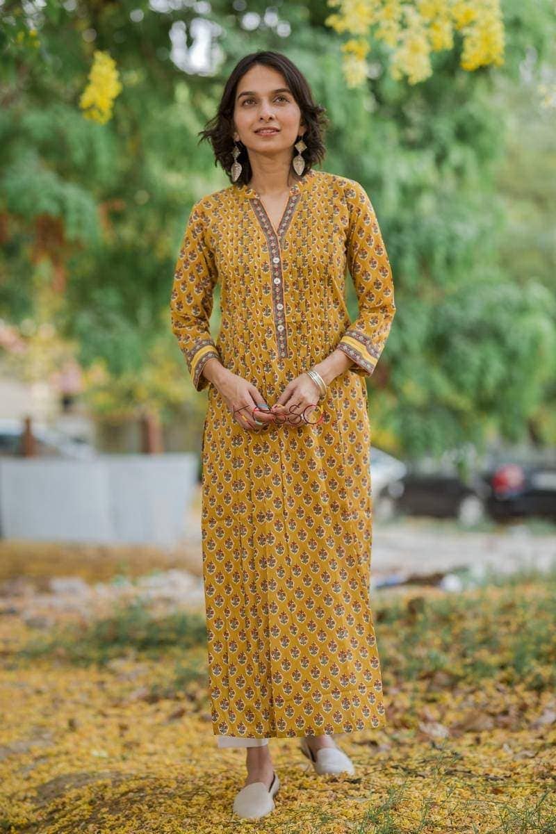 Image for Mustard Printex Kurta Featured