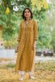 Image for Mustard Printex Kurta Front