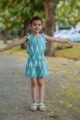 Image for Sea Green Ikat Top With Turn Up Short Side