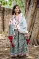 Image for Turquoise Kurta With Chanderi Dupatta Front