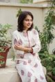 Image for White Block Print Gotta Kurta Closeup