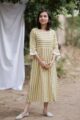 Image for White Grey Stripe Dress Side