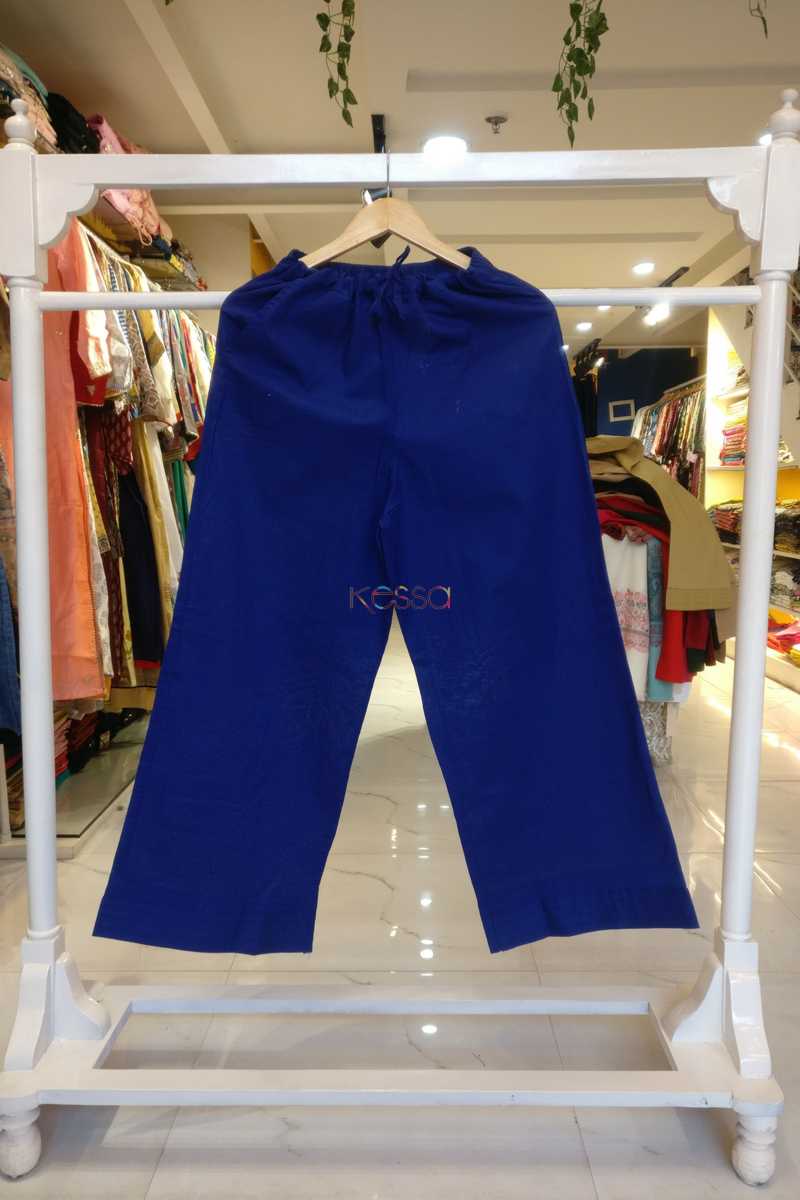 Image for Eapalazo02 Pleated Palazzo With Pocket Elasticated Waist Blue