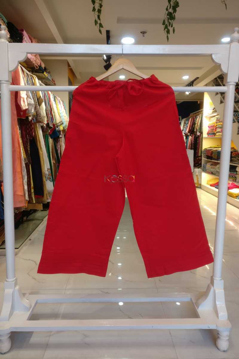 Image for Eapalazo02 Pleated Palazzo With Pocket Elasticated Waist Red