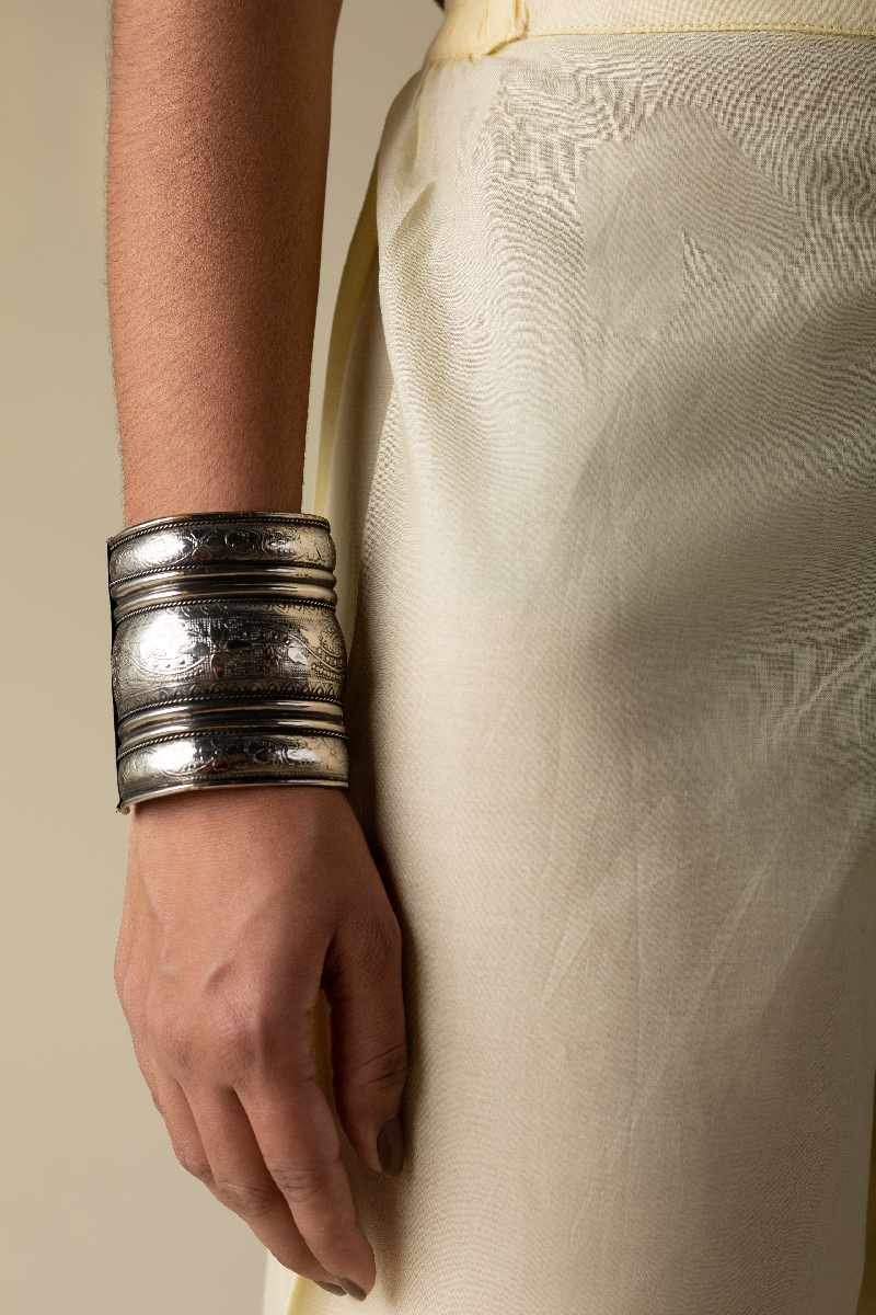 Image for Kusvaa Eapalazzo02 Cotton Pleated Palazzo Lightyellow Closeup New