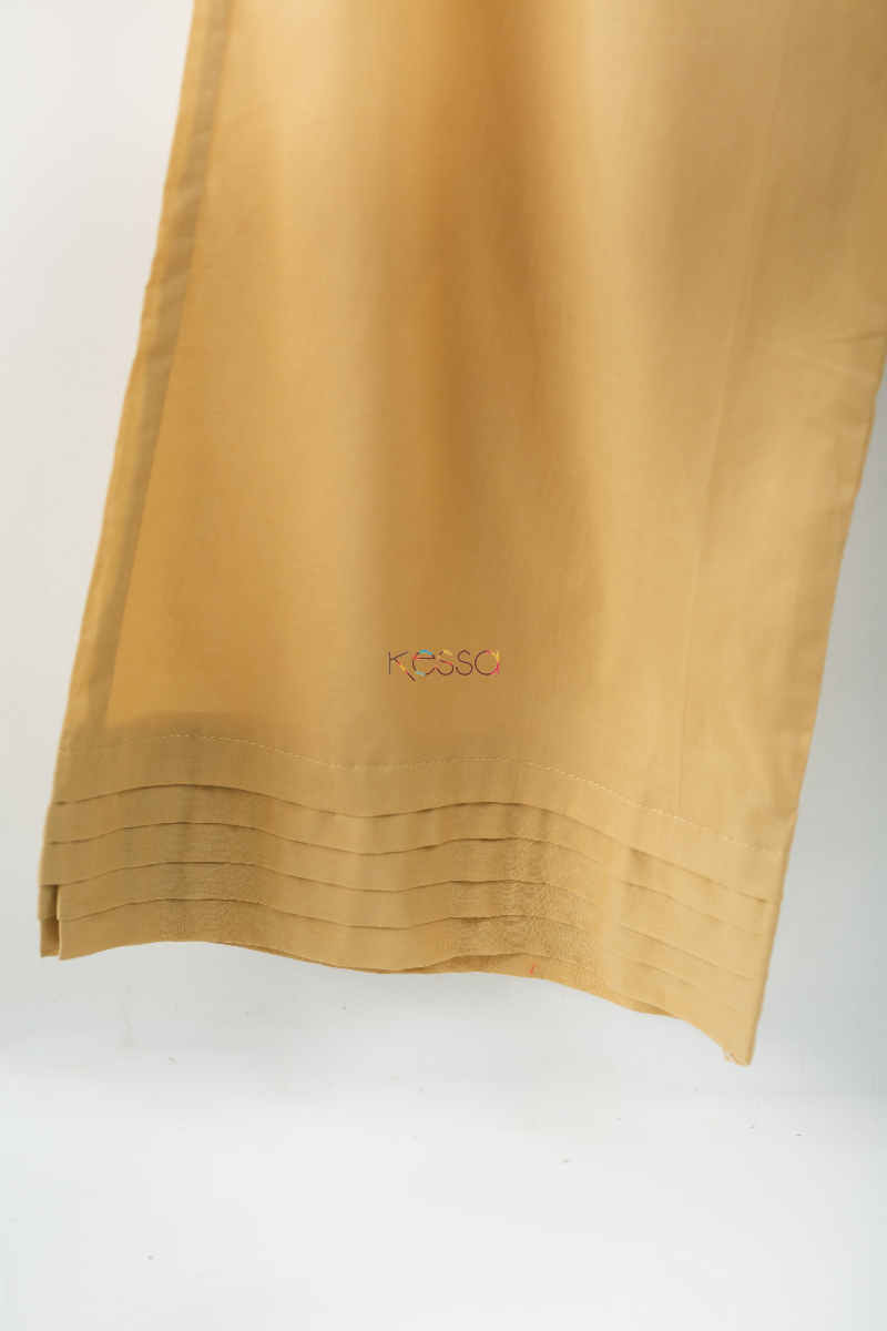 Image for Kusvaa Eapalazzo02 Pleated Palazzo With Pocket Elasticated Waist 1 Beoge Bottom