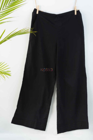 Image for Kusvaa Eapalazzo02 Pleated Palazzo With Pocket Elasticated Waist 1 Black Featured