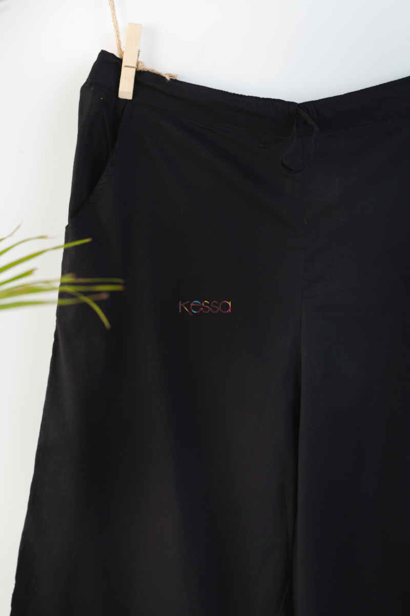 Image for Kusvaa Eapalazzo02 Pleated Palazzo With Pocket Elasticated Waist 1 Bottom Black