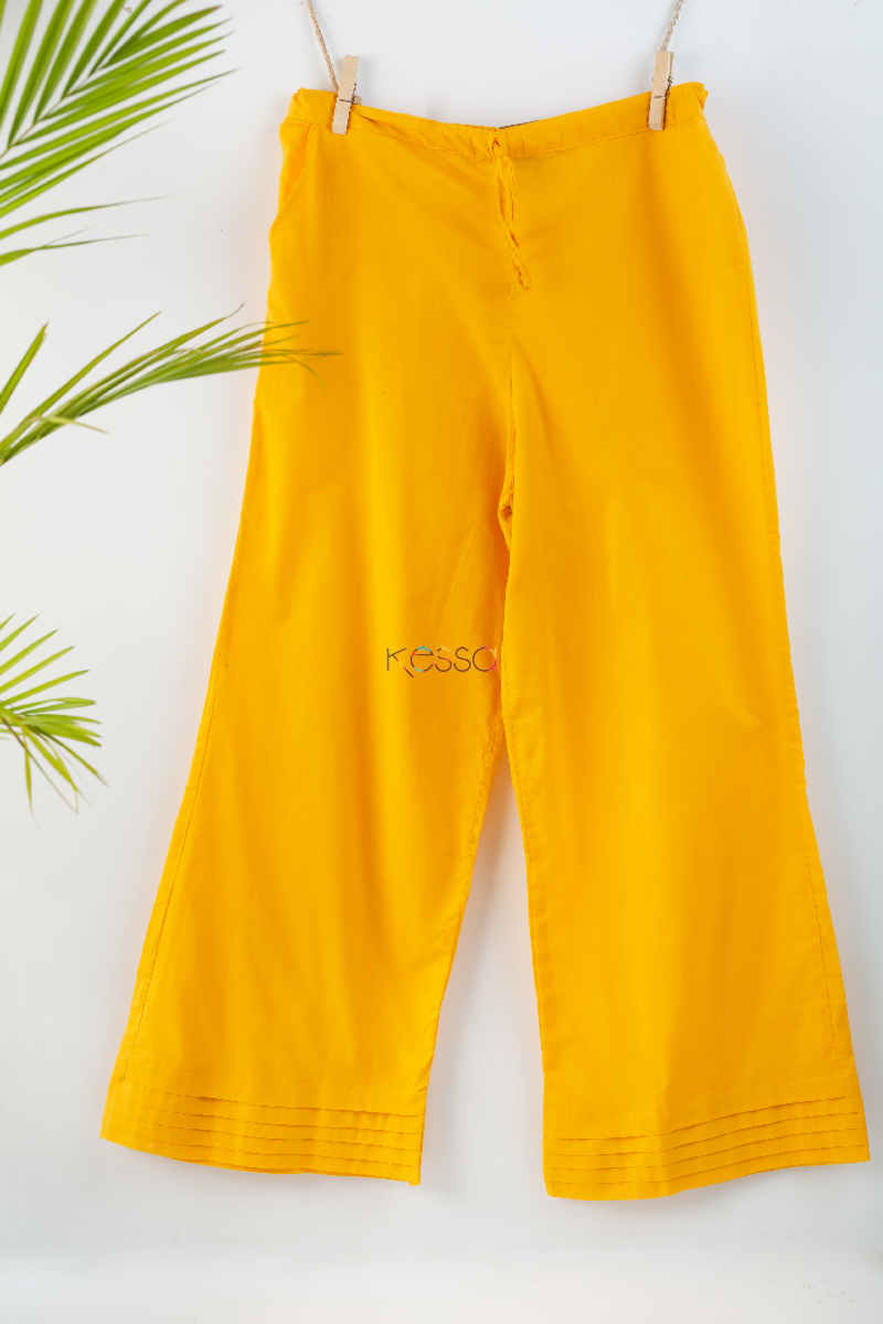 Image for Kusvaa Eapalazzo02 Pleated Palazzo With Pocket Elasticated Waist 1 Mustard Featured