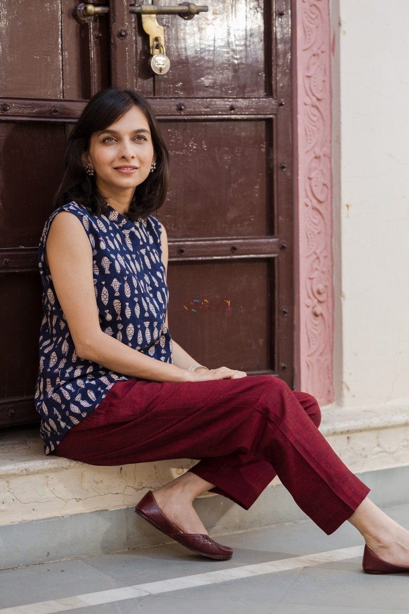Image for Indigo Top With Maroon Pants Display