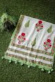 Image for Kjs16 Green Crimson Mughal Handblock Stole Side