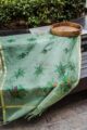 Image for Kudu19 Sage Hand Painted Chanderi Dupatta Side