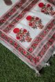 Image for Kusvaa Kjs12 Grey Crimsom Mughal Handblock Motif Stole Side