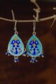 Image for Kusvaa Kusum Km05 Aqua Royal Blue Meenakari Earrings 2