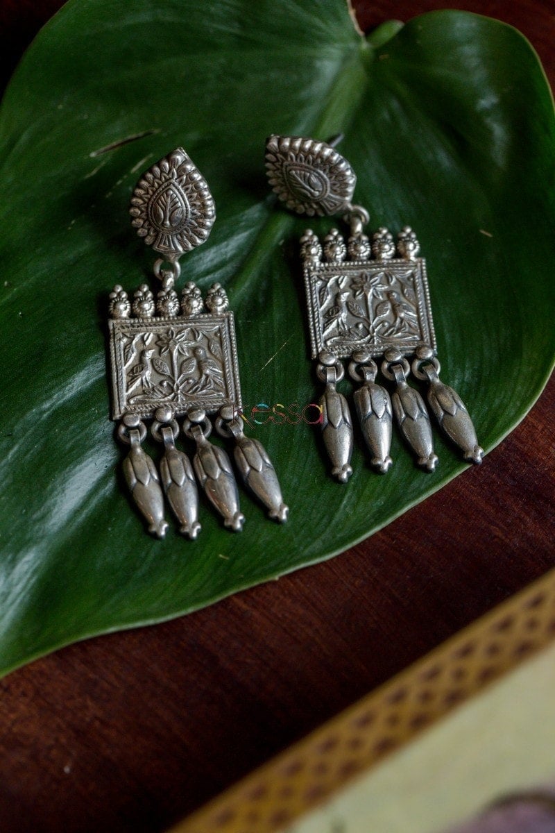 Image for Kusvaa Kusum Kt58 Silver Dangle Earrings
