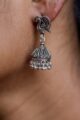Image for Kusvaa Kusum Kt62 Mor Motif Silver Jhumki Earrings 2