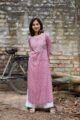 Image for Kusvaa Wa283a Pearly Purple Handblock Straight Fit Kurta Front 1
