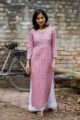 Image for Kusvaa Wa283a Pearly Purple Handblock Straight Fit Kurta Front 2