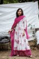 Image for Kusvaa Ws439 Fuschia White Handblock And Leheriya Set Front 3