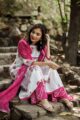 Image for Kusvaa Ws439 Fuschia White Handblock And Leheriya Set Side