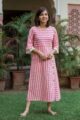 Image for Kusvaa Ws444 Pink Cream Stripe Dress Front