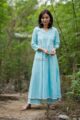Image for Kusvaa Ws445 Baby Blue A Line Kurta Pant Set Front