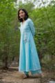 Image for Kusvaa Ws445 Baby Blue A Line Kurta Pant Set Side