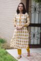 Image for Regular Wear Cream Yellow Kurta Front