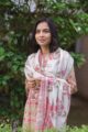 Image for Kuoj76 Lime Green Pink Handblock Kurta With Dupatta Closeup