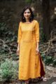 Image for Kusvaa Ws447 Tangerine Double Leheriya Kurta With Tassels Front