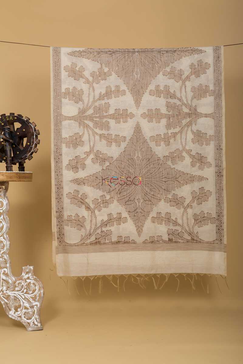 Image for Kudu Cream Beige Chanderi Dupatta Featured