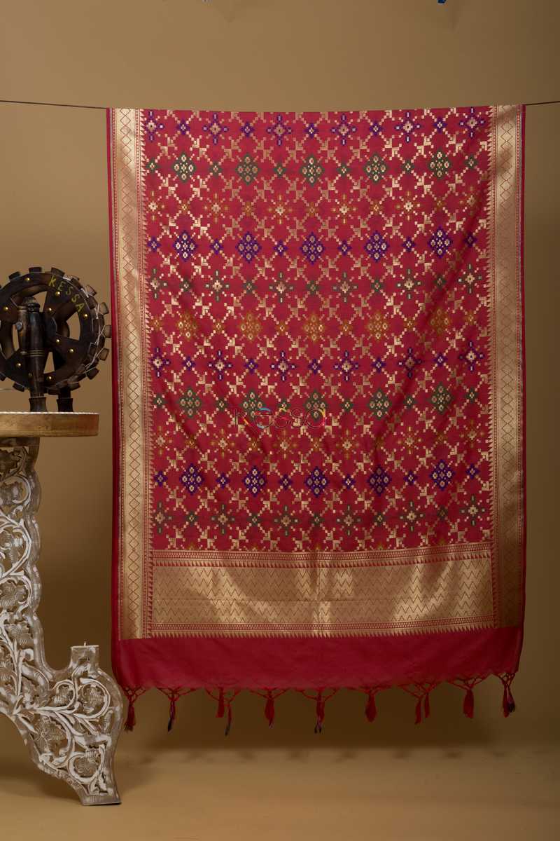 Image for Kusvaa Kudu47 Magenta Patola Dupatta Featured