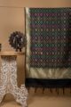 Image for Kusvaa Kudu49 Black Diamond Jaal Patola Dupatta Front
