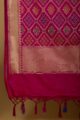 Image for Kusvaa Kudu49 Pink Diamond Jaal Patola Dupatta Closeup