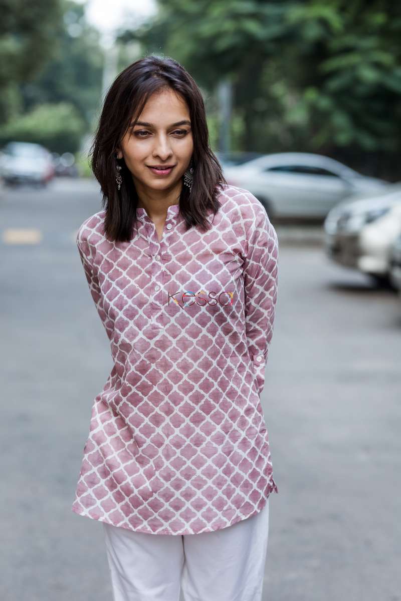 Image for Kusvaa Sd Short Dark Purple Kurti Front