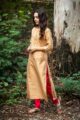 Image for Kusvaa Ws Oat Beige Banarasi Brocade Straight Kurta Side