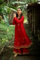 Image for Sr A Fiery Red A Line Kurta With Sharara Closeup