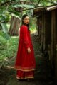 Image for Sr A Fiery Red A Line Kurta With Sharara Side