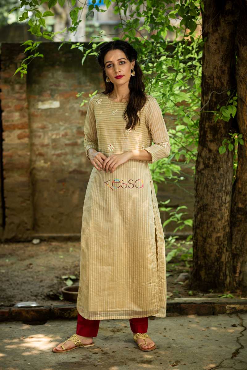 Image for Ws Hazelwood Chanderi Khadi Straight Kurta Featured