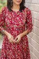 Image for Mexican Red Cotton Dress Closeup